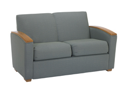 Belair Settee with Wood Arm Caps